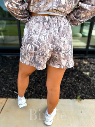 BIRDIE Two Piece Camo Set with Long Sleeve Shirts & Shorts