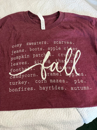 Fall Saying TShirt - Heathered Maroon - Market Exclusive!!