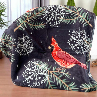 Winter Black Cardinal Blanket