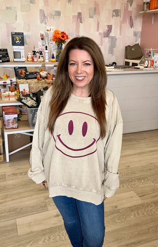 Plus Only Smiley Pullover