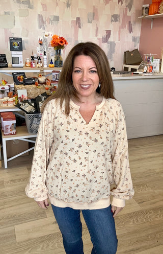 Floral Thermal Knit Top