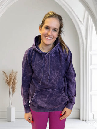 Custom Purple Mineral Wash Hoodie