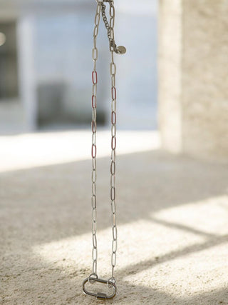 Ashley Carabiner Necklace - Silver