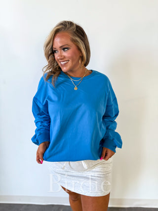 BIRDIE Sonic Blue Crewneck Cozy Pullover