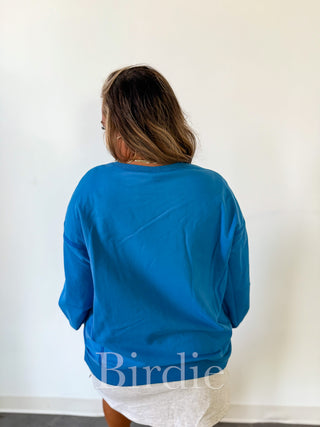 BIRDIE Sonic Blue Crewneck Cozy Pullover