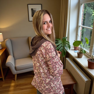 Mauve Floral Hooded Top