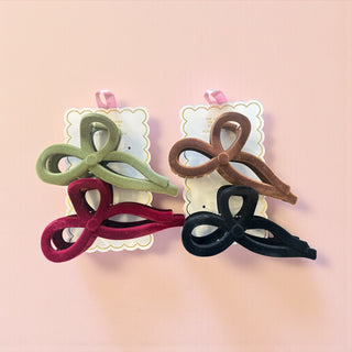 Velvet Bow Claw Clips