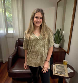 Wild For You Leopard Vneck Tee