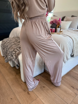 BIRDIE LUXE Whisper Dream PJ Set in Brownie Batter (Sold as Set)