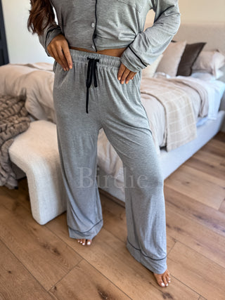 BIRDIE LUXE Whisper Dream PJ Set in Heathered Whip (Sold as Set)