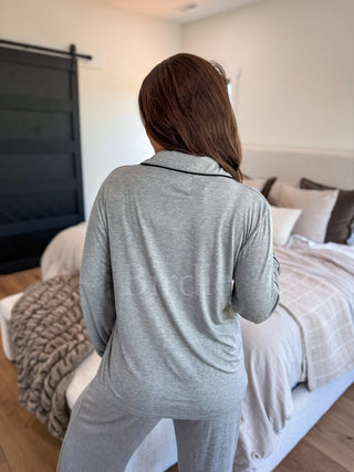 BIRDIE LUXE Whisper Dream PJ Set in Heathered Whip (Sold as Set)