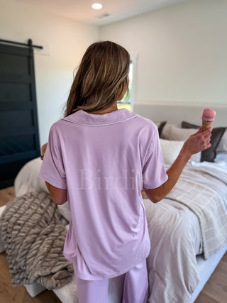 BIRDIE Short Sleeve PJ Set in Sugar Plum Scoop (sold as set)