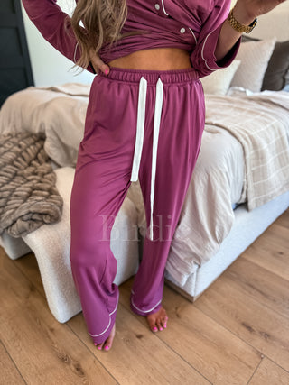 BIRDIE Bedtime Bliss Two Piece Set in Berry Cream Dream (sold as set)