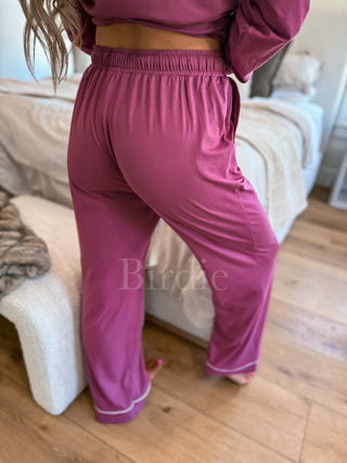 BIRDIE Bedtime Bliss Two Piece Set in Berry Cream Dream (sold as set)