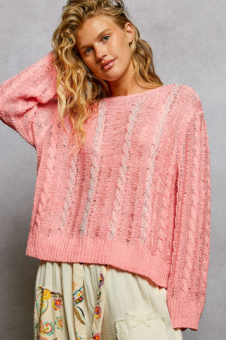 Rose Glow Cable Knit