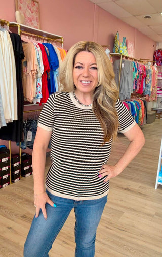 Sunlit Stripes Knit Top