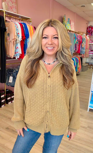 Cozy Cabin Knit Zip Hoodie