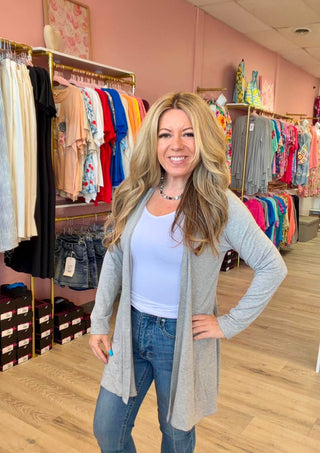 Timeless Long Grey Cardigan