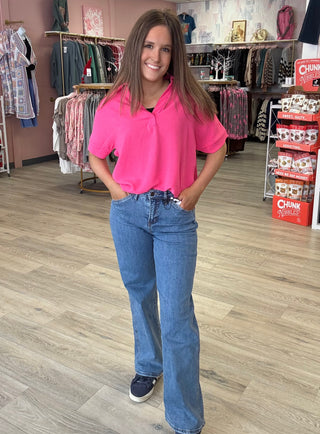 High Rise Wide Leg Tummy Tuck Denim Jeans