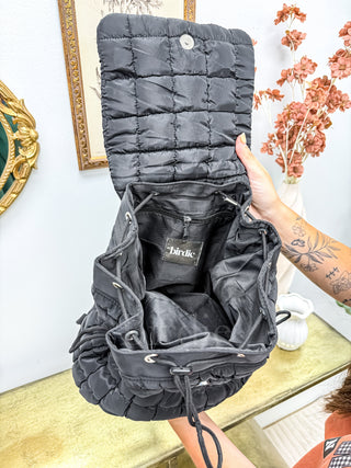 BIRDIE Quilted Backpack in Black
