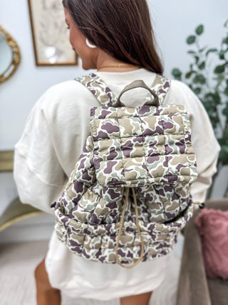 BIRDIE Duck Camo Quilted Backpack