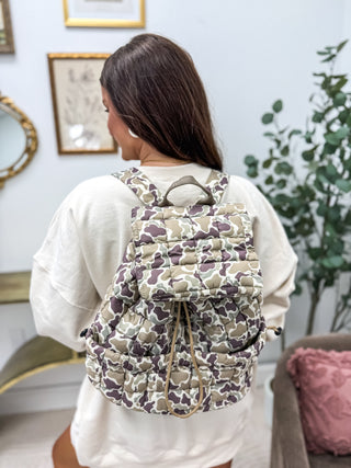 BIRDIE Duck Camo Quilted Backpack