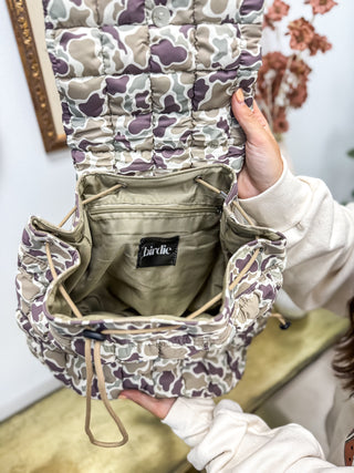 BIRDIE Duck Camo Quilted Backpack