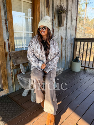 BIRDIE Cozy Cloud Jacket in Dark Camo