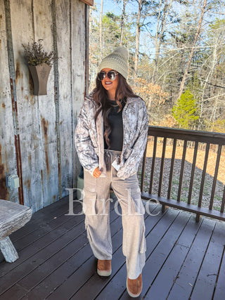 BIRDIE Cozy Cloud Jacket in Dark Camo