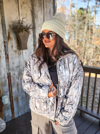 BIRDIE Cozy Cloud Jacket in Dark Camo