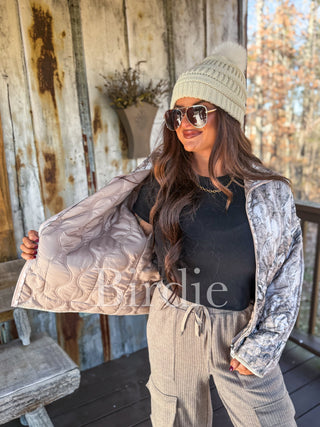 BIRDIE Cozy Cloud Jacket in Dark Camo