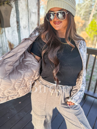 BIRDIE Cozy Cloud Jacket in Dark Camo