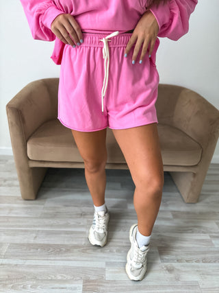 BIRDIE PREORDER Cozy Club Shorts in Bubblegum