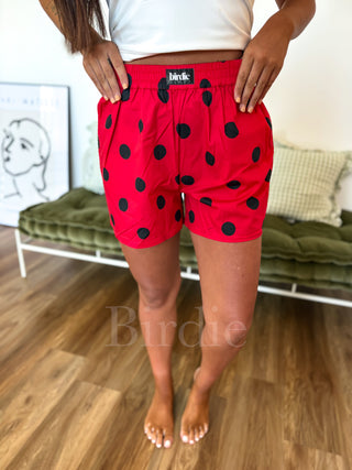 BIRDIE Boxer Shorts in Ruby Rally Dot