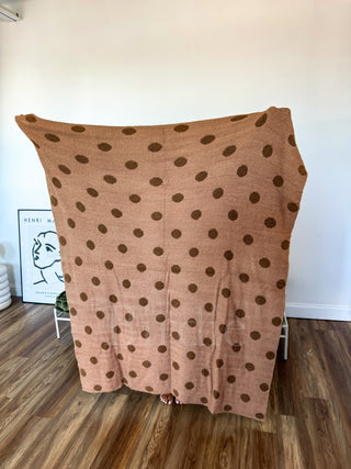 BIRDIE Reversible Blanket in Butter Rum Dot