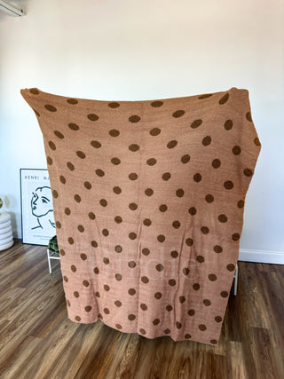 BIRDIE Reversible Blanket in Butter Rum Dot
