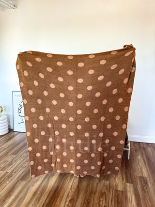 BIRDIE Reversible Blanket in Butter Rum Dot