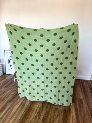 BIRDIE Reversible Blanket in Pistachio Dot