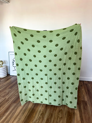 BIRDIE Reversible Blanket in Pistachio Dot