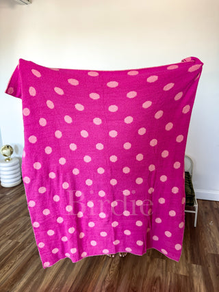 BIRDIE Reversible Blanket in Pinky Promise Dot