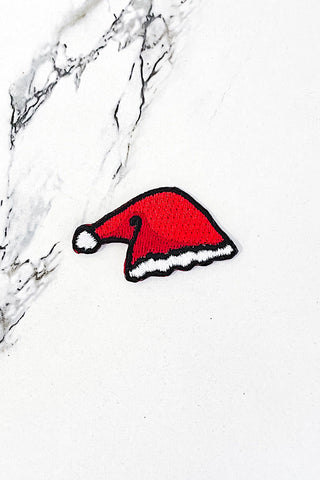 Red Santa Hat Embroidered Patch