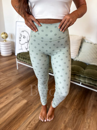BIRDIE Sculpt Leggings in Pistachio Dot