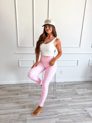 BIRDIE Sculpt Leggings in Pinky Promise Dot
