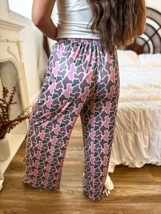 BIRDIE Flowy Wide-Leg Pants in Petal Marsh Duck Camo