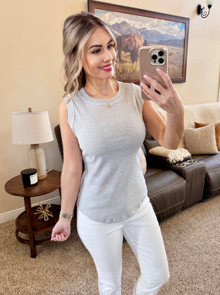 IN STOCK Morgan Micro Striped Tank - Grey FINAL SALE