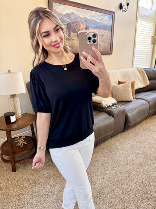 IN STOCK Katie Cozy Top - Black FINAL SALE