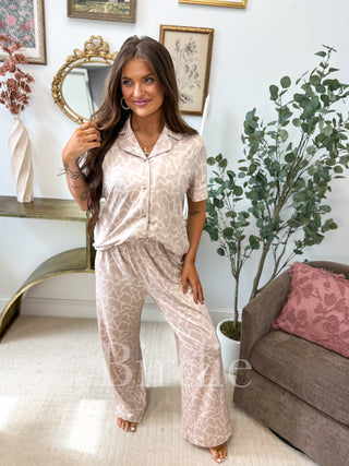 BIRDIE Short Sleeve PJ Set In Bare Marsh Camo (sold as set)