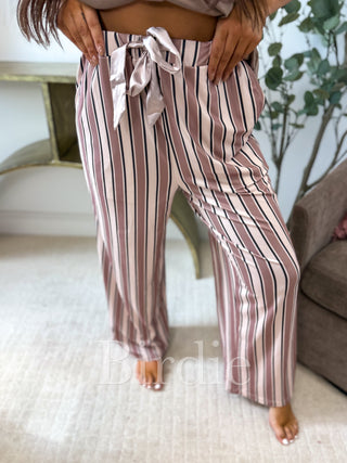 BIRDIE Stretchy Lounge Pants in Cocoa Linen