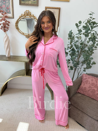 BIRDIE LUXE Whisper Dream PJ Set in Pink Rose (Sold as Set)