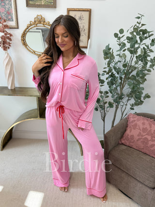 BIRDIE LUXE Whisper Dream PJ Set in Pink Rose (Sold as Set)